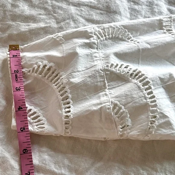 NWT 7 For All Mankind Women Cotton Balloon Sleeves Eyelet Top White Size S - Picture 13 of 15